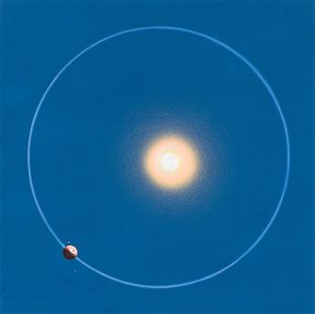 DAVIS MELTZER (1930 - 2017) 4 illustrations: Earth orbit, Mercury, Mars, & Moon spread.